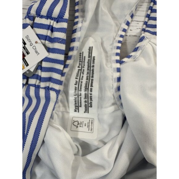 NEW Time and Tru Bikini Womens Plus Size 3X Swim Top & Bottoms Set Blue Stripes - Picture 9 of 14